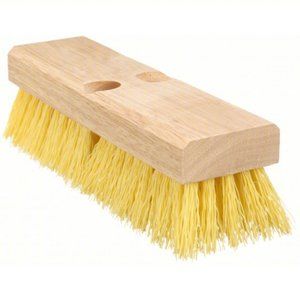 TOUGH GUY Scrub Brush: Medium, Polypropylene, 10 in Brush Lg, Beige, Std